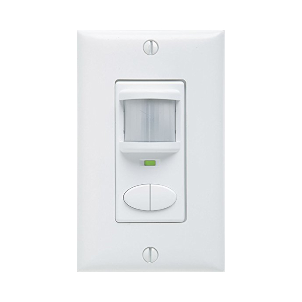 Wall PIR Occ Sensor Switch, Dual Relay (Auto or Manual On)